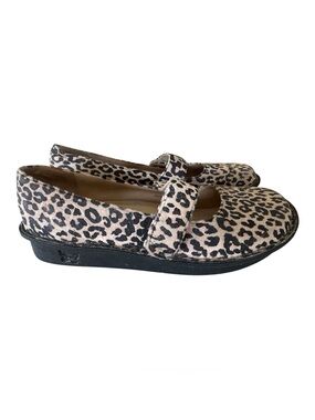 Alegria Animal Print Mary Jane Flat Leather Upper & Lining Womens EU 38 US 7